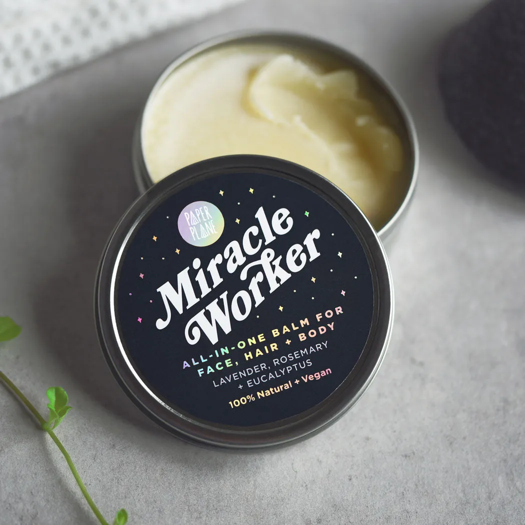 100% Natural Miracle Worker Vegan All-In-One Balm for Face, Hair and Body