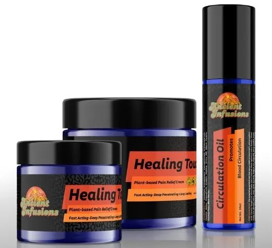 Ancient Infusions Healing Touch: Organic Natural Pain Relief Cream & Oil for Holistic Pain Relief