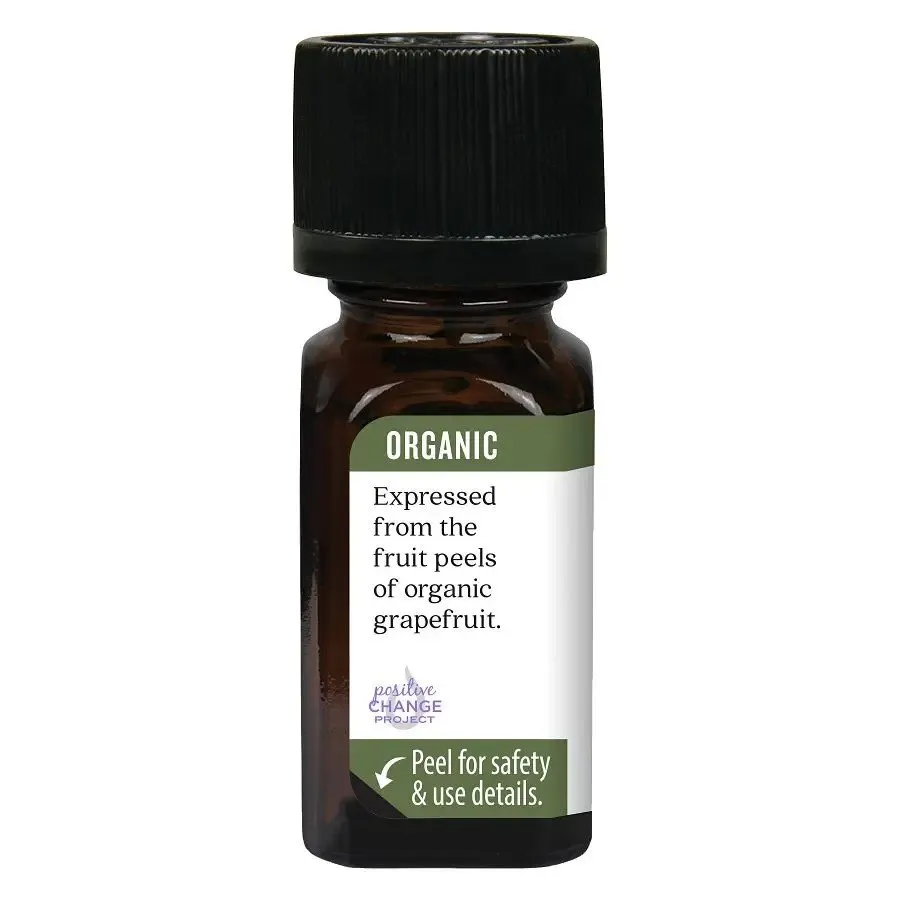 Aura Cacia Organic Grapefruit Essential Oil 0.25 oz Oil