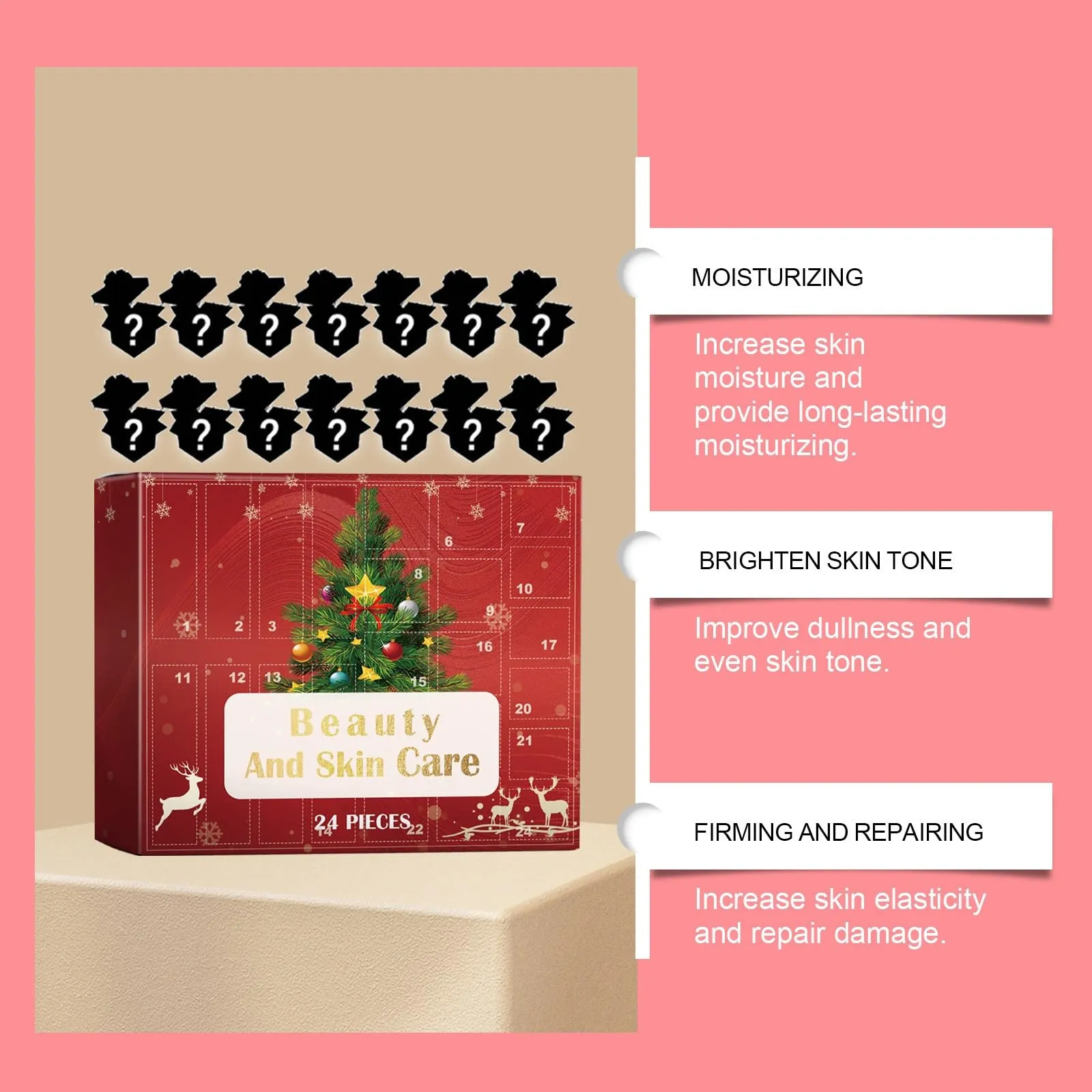 Beauty and Skin Care Advent Calendar 2024, Christmas Moisturizing and Hydrating 24 Set, Christmas Gifts Skincare Sets for Teen Girls and Women, Christmas Surprise Gift Box for Women