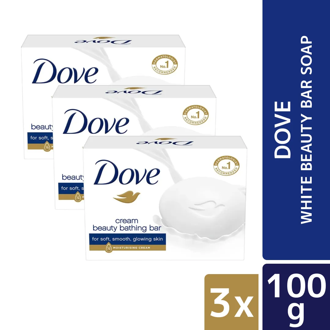 Dove Beauty Bar Soap White 100g (Bundle of 3)