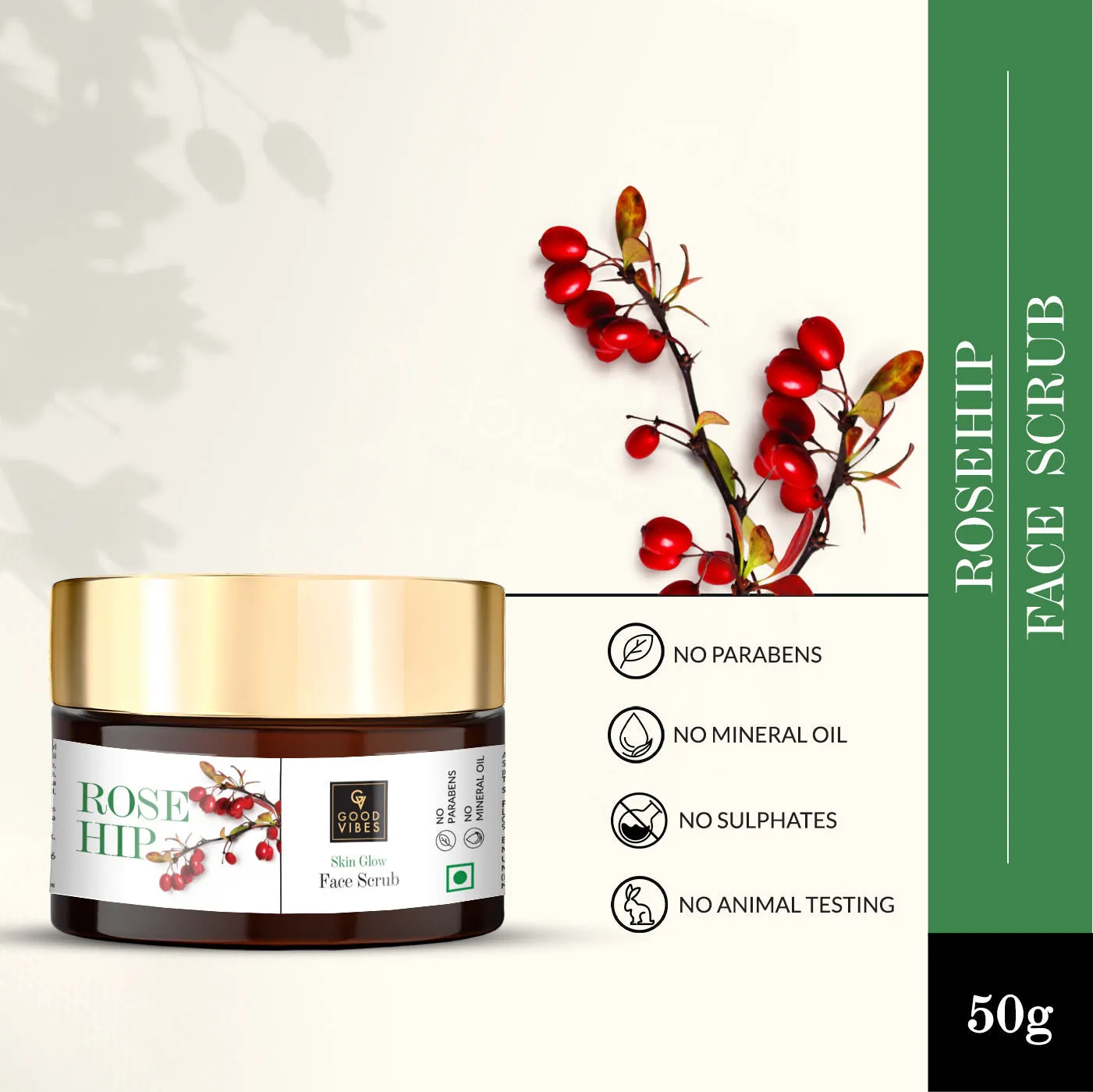 Rosehip Skin Glow Face Scrub With Almond Oil