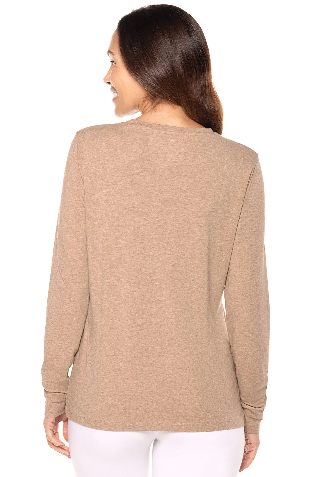 Women's Morada Everyday Long Sleeve T-Shirt | Dark Taupe Heather